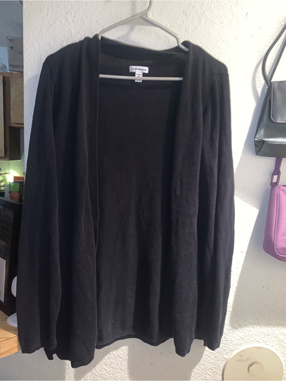 croft & barrow Black Open-Front Women's Cardigan